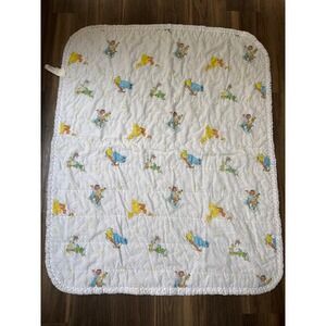 Vintage Sesame Street Muppets Quilted Baby Blanket‎ Skateboard Scooter 42x34
